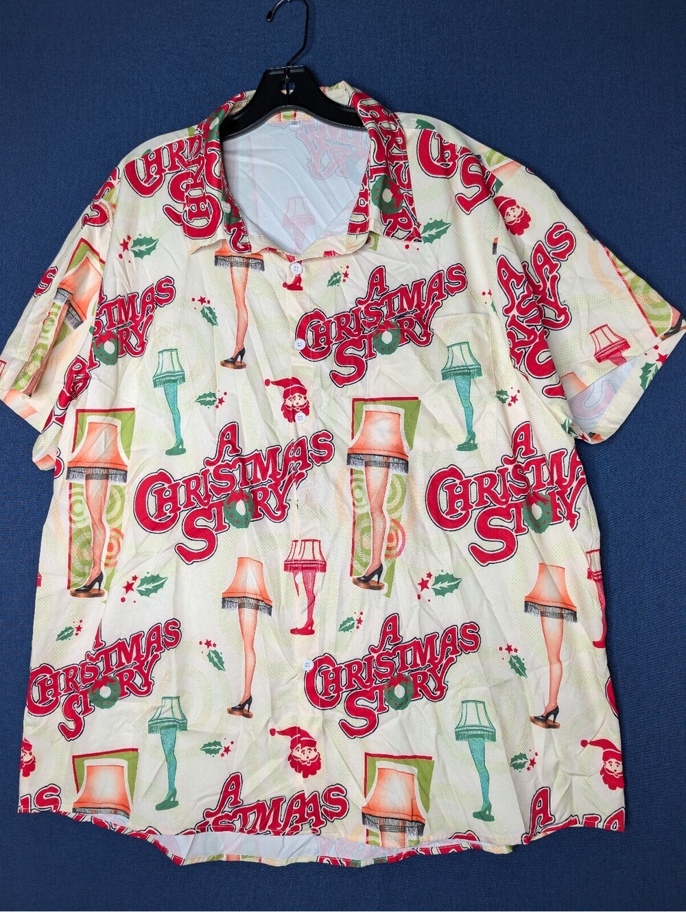 A Christmas Story Themed Short Sleeve Shirt Size 2XL